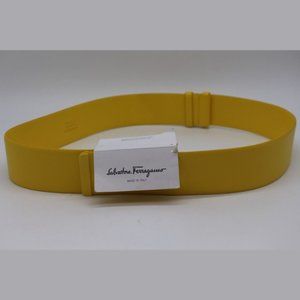 $425 Salvatore Ferragamo JAUNE YELLOW Leather Belt Size 85